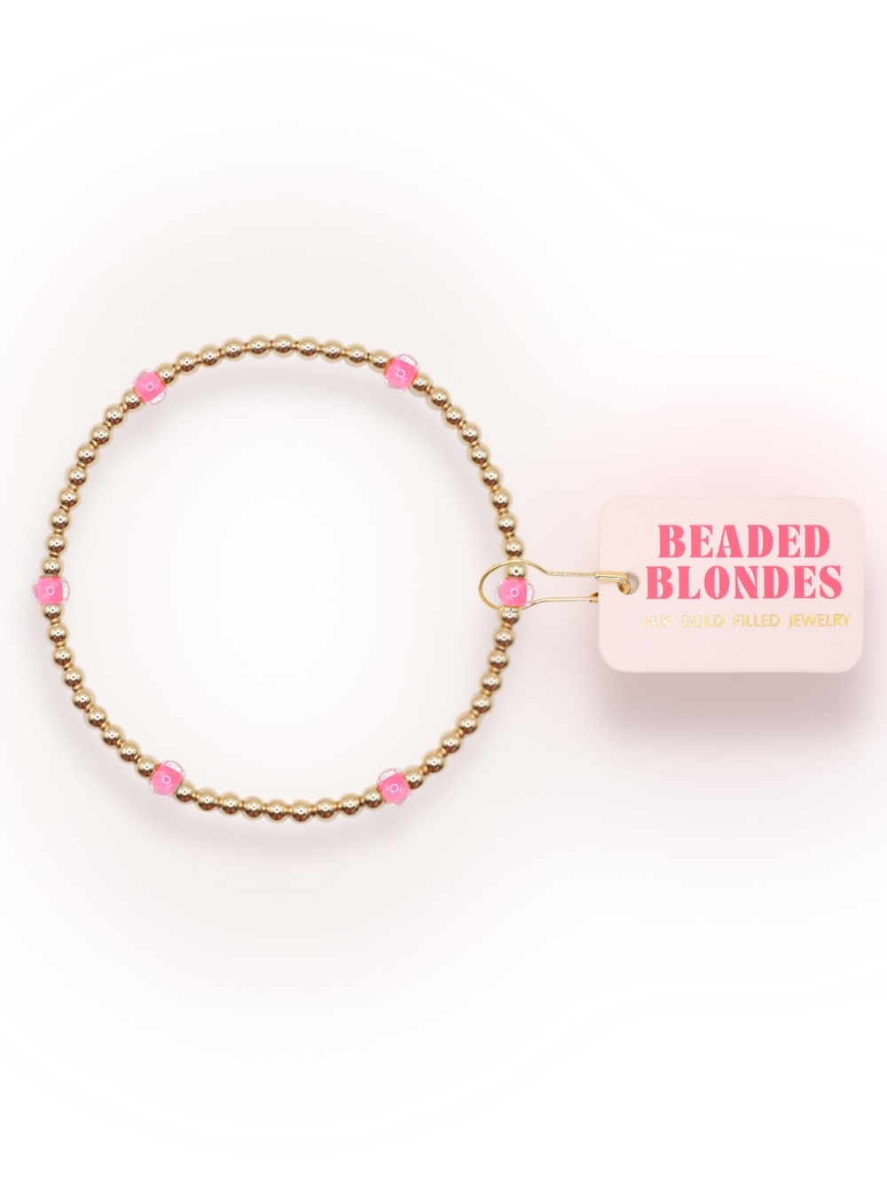 Beaded Blondes Petite 6.25 inch Hot Pink Poppi Bracelet